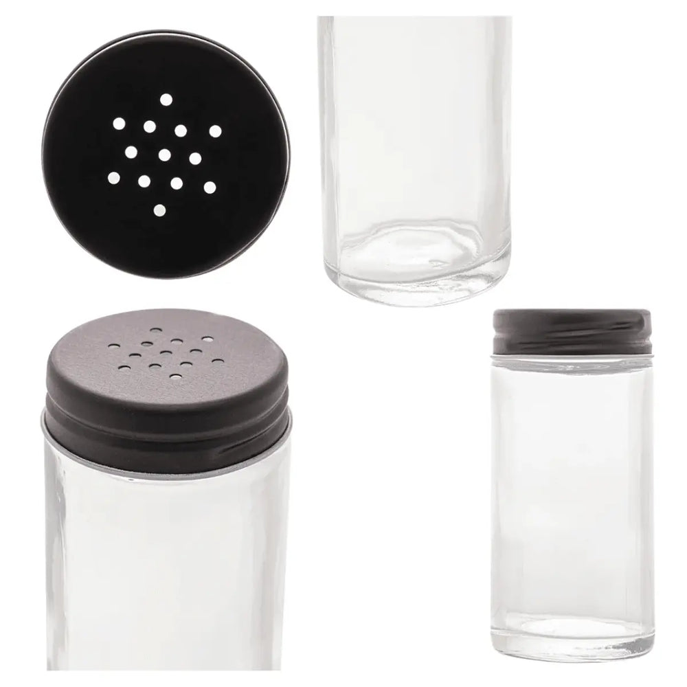 Pote Saleiro 80ml Em Vidro Tampa Sortida C/ Furos Lyor