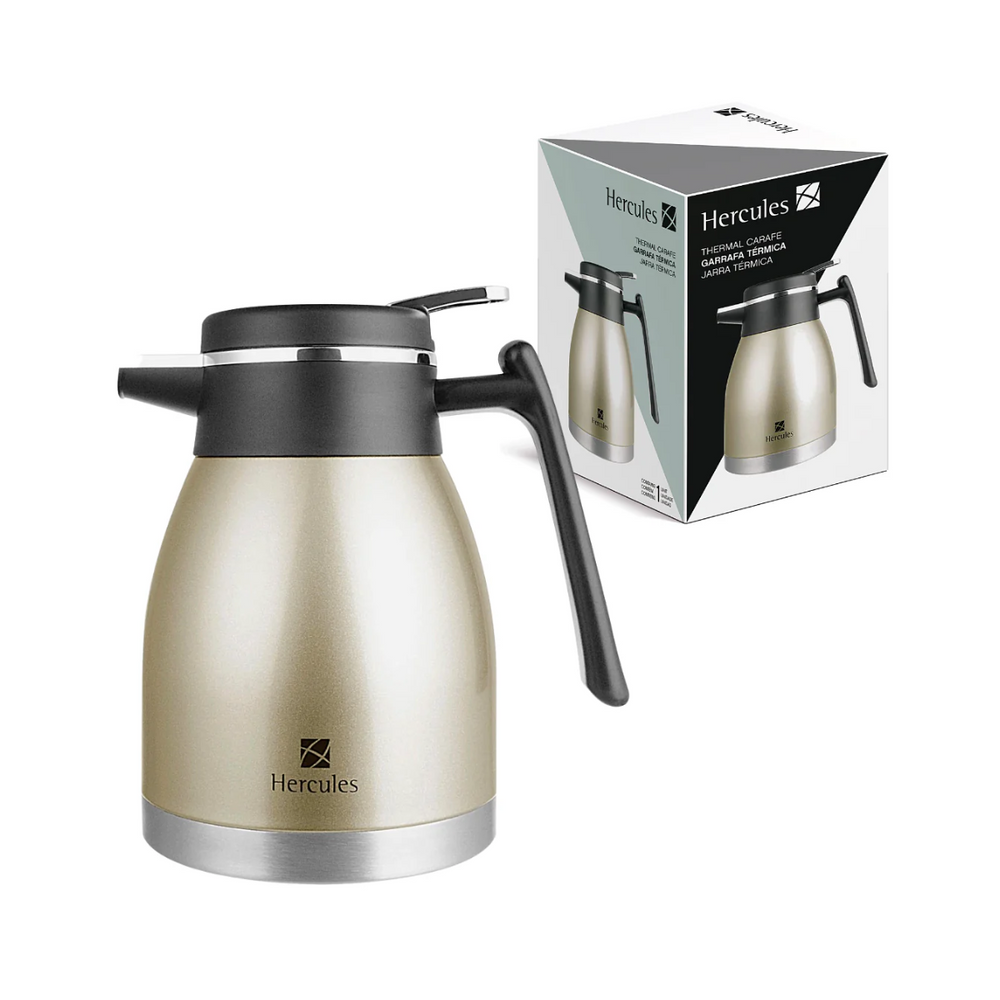 Garrafa Térmica Hércules Aço Inox Dourada 1,2L Hercules