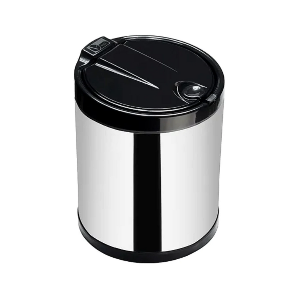 Lixeira pia pequena aço inox com tampa clicar 2,5L Viel