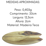 Tabua Prancha de Surf em Madeira Teca - A Gourmet