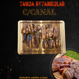 Tabua Retangular Com Canal Madeira Teca - A Gourmet