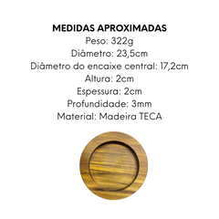 Tabua Suporte Pizza Madeira Teca