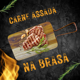 Tábua Retangular Com Alça Madeira Teca A Gourmet