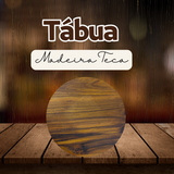 Tabua Redonda Madeira Teca Lisa 25cm