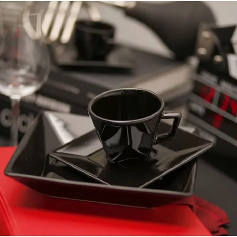 Xicara de Café Quartier Black 75ml de Porcelana Oxford