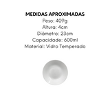 Prato Fundo de Vidro Temperado Meridional - A Gourmet