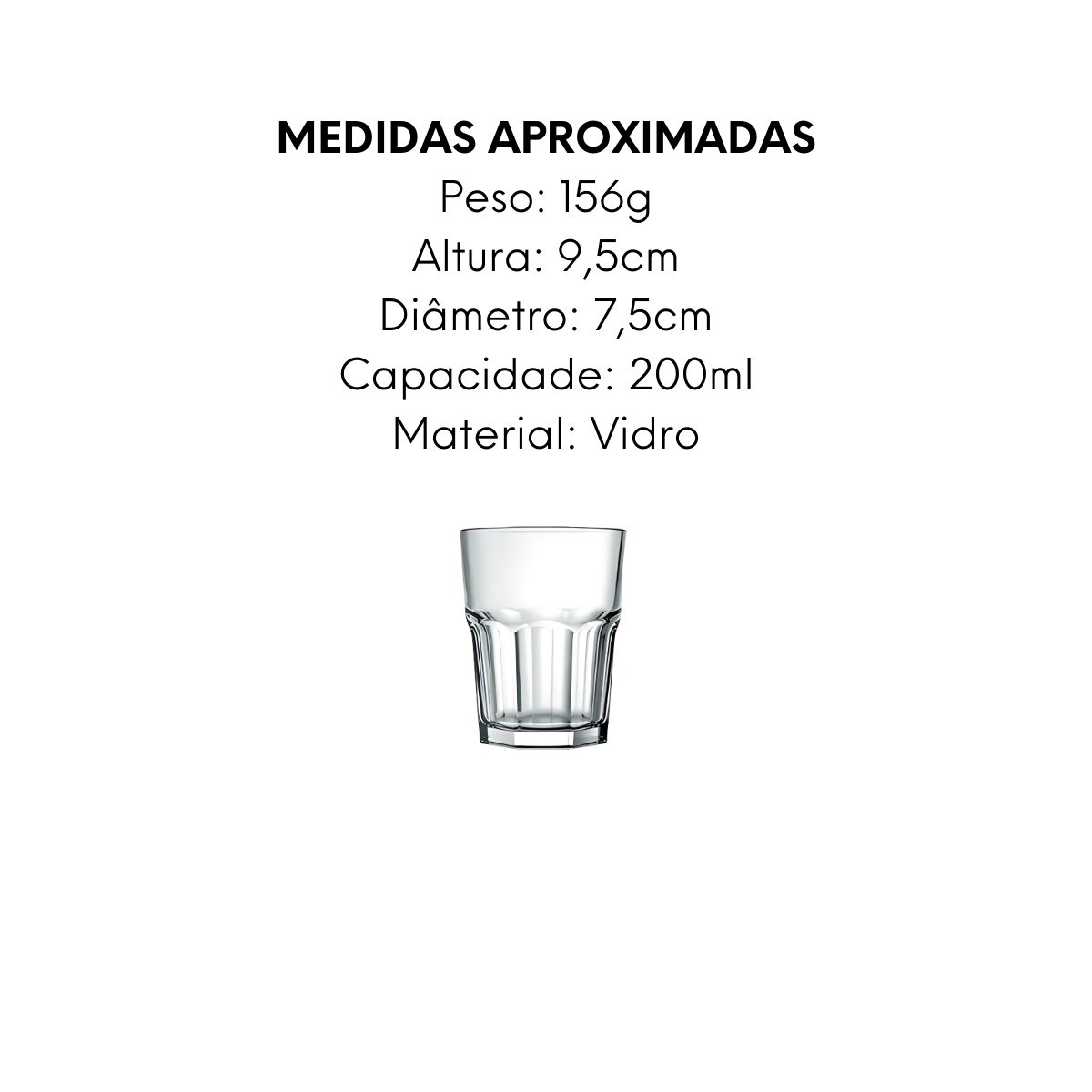 Copo Vidro Jade 200ml - A Gourmet