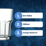 Copo Vidro Jade 200ml - A Gourmet