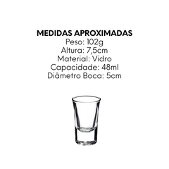 Copo Dose Shot Safira 50ml de Vidro