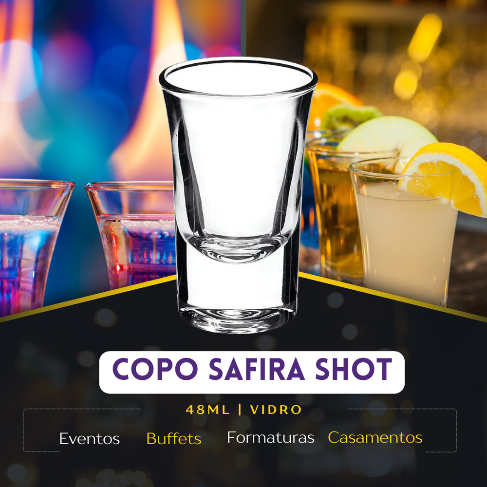 Copo Dose Shot Safira 50ml de Vidro - A Gourmet