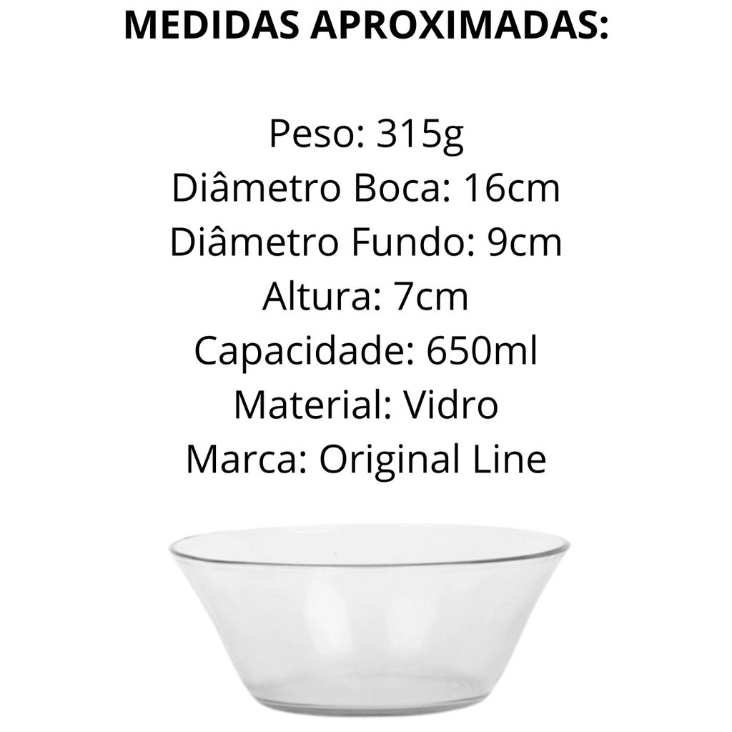 Tigela Original Vidro 650ml - A Gourmet