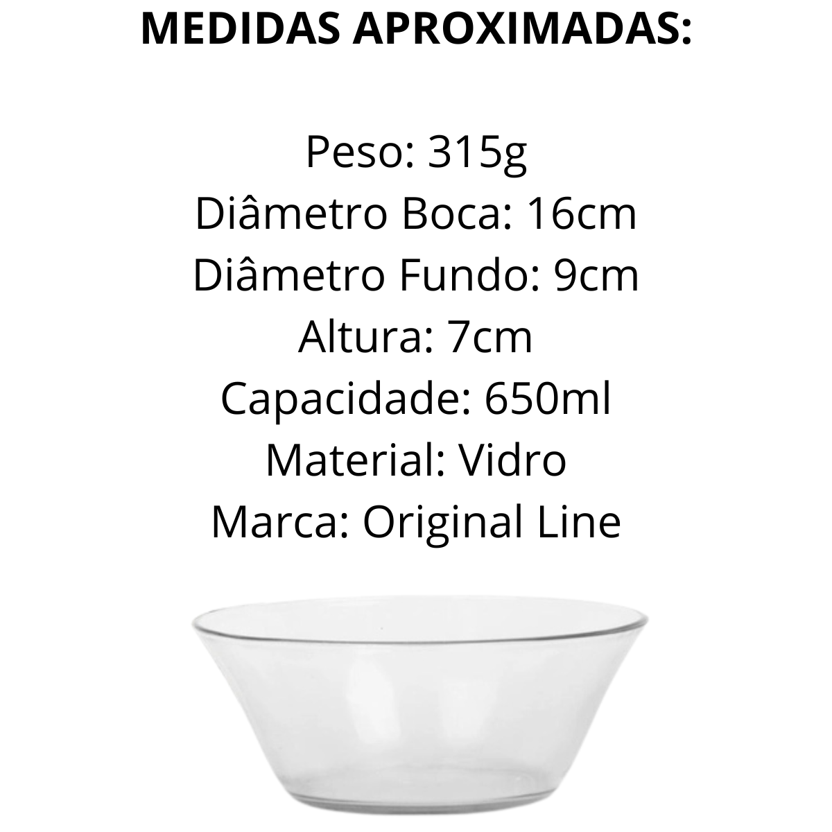 Tigela Original Vidro 650ml - A Gourmet
