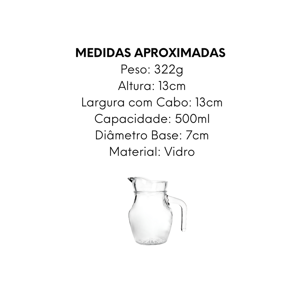Jarra Safira de Vidro 500ml - A Gourmet