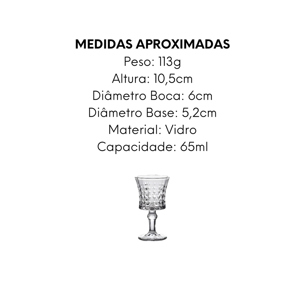 Taça Rubi de Vidro 65ml - A Gourmet
