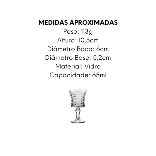 Taça Rubi de Vidro 65ml