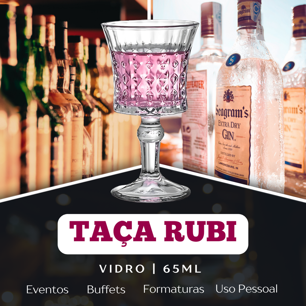 Taça Rubi de Vidro 65ml - A Gourmet