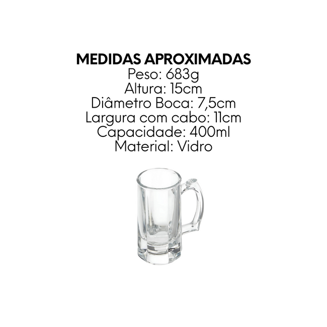 Caneca de Vidro Chopp 400ml Main Image