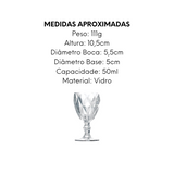 Taça diamante Para Licor de 50ml  Vidro - A Gourmet