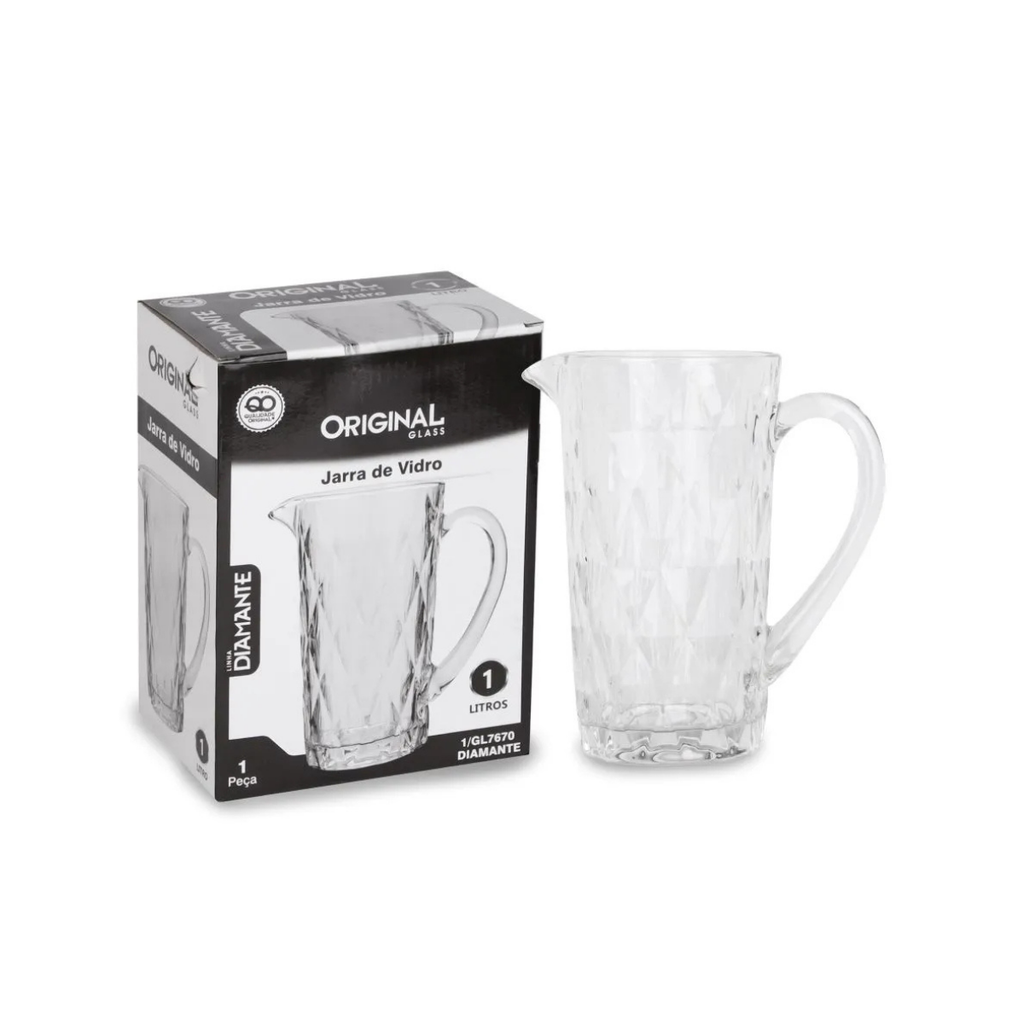 Jarra Diamante Vidro 1L - A Gourmet