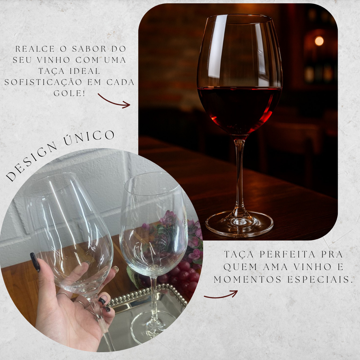 Taça Vinho Vidro Titanio Zurique 530ml