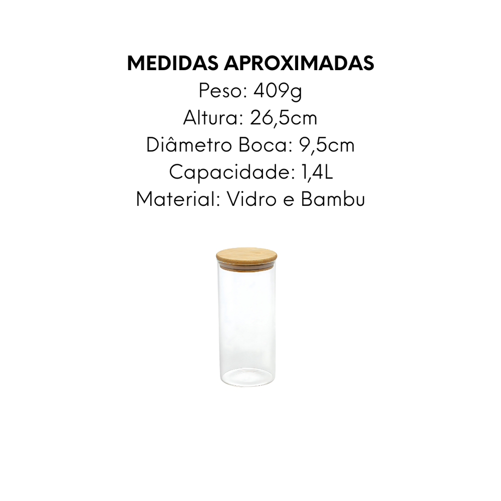 Pote C/ Tampa Bambu 1,4L - A Gourmet