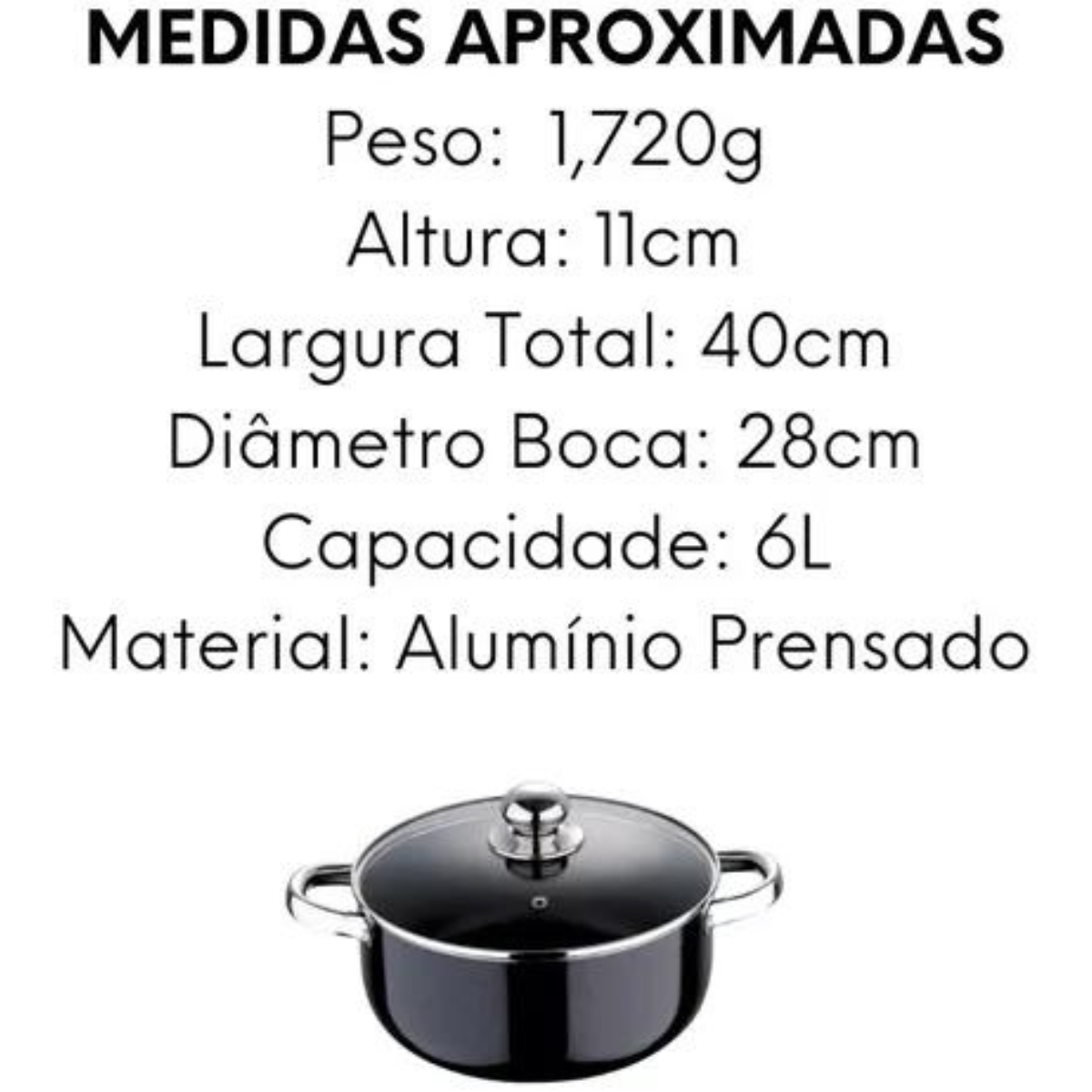 Caçarola Pixel Pro 6L Aluminio Prensado - A Gourmet