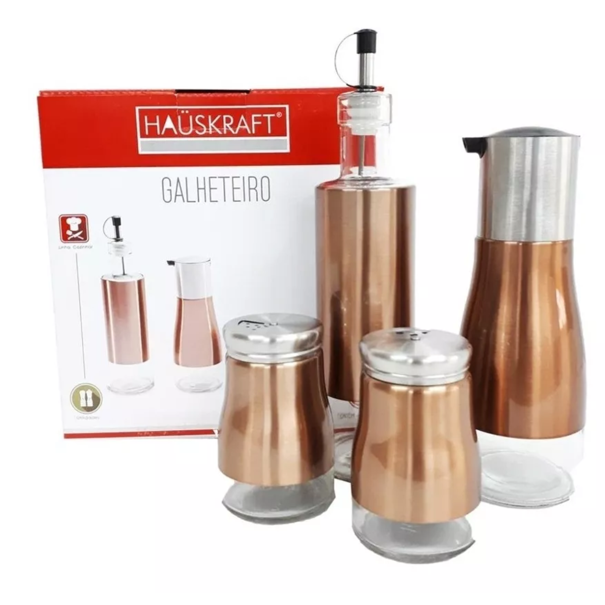 Galheteiro em Aço Inox 4Peças Etilux