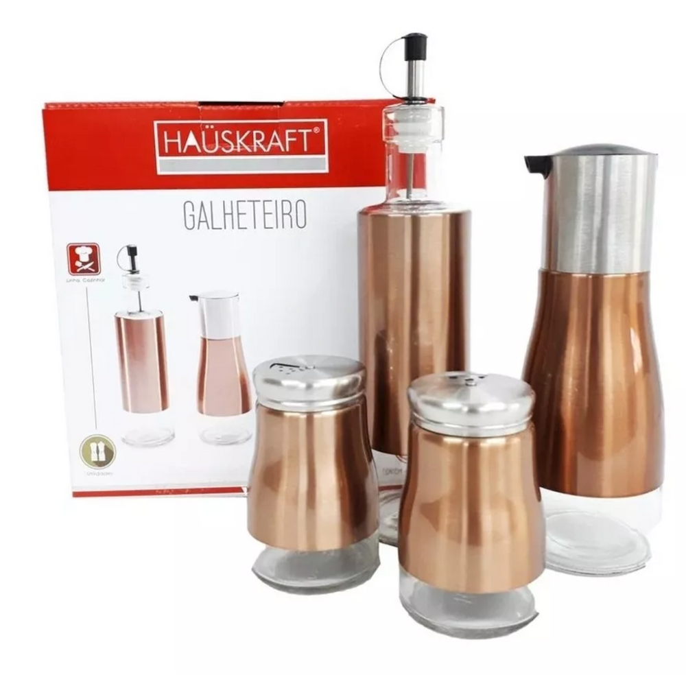 Galheteiro em Aço Inox 4Peças Etilux