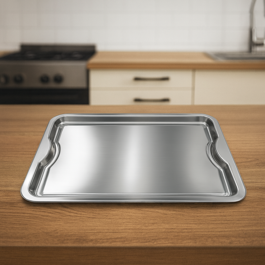 Bandeja inox Retangular 43cm