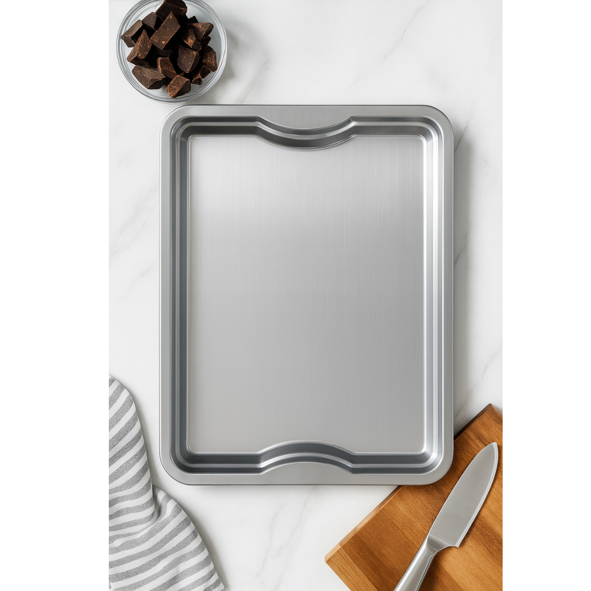 Bandeja inox Retangular 43cm
