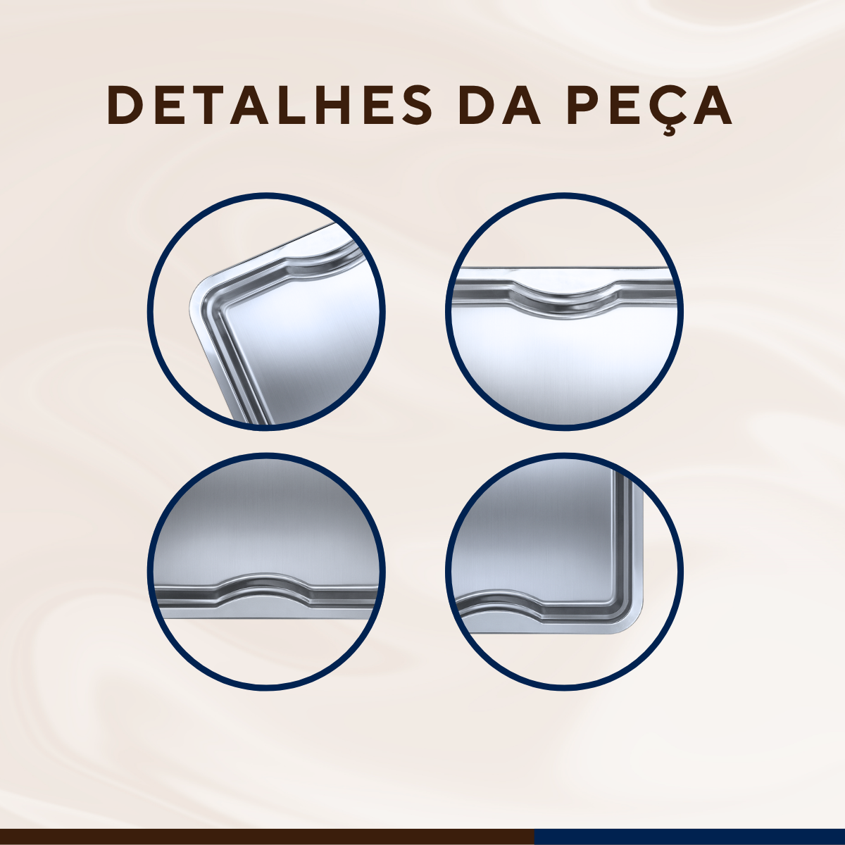 Bandeja inox Retangular 43cm