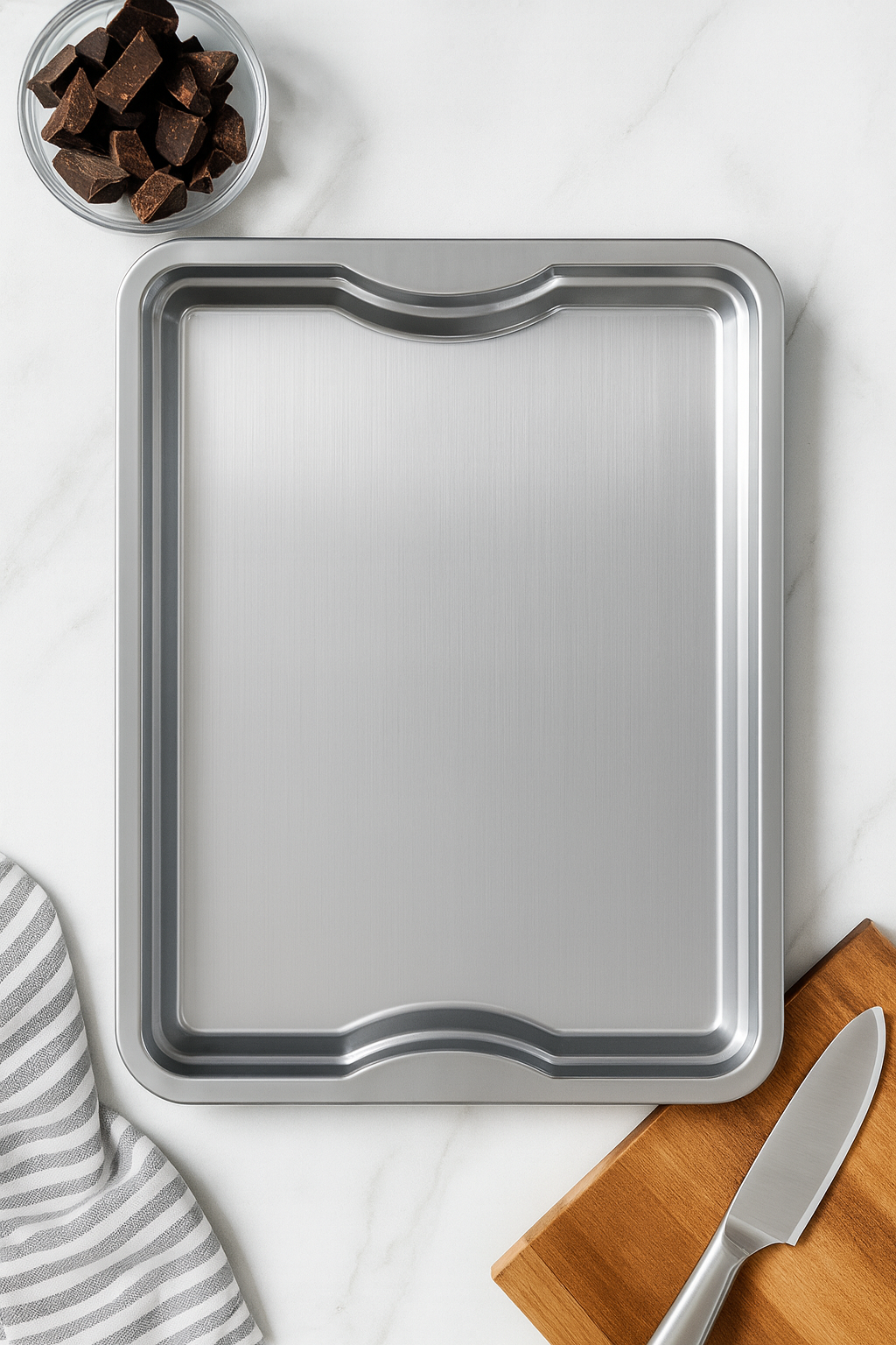 Bandeja inox Retangular 43cm