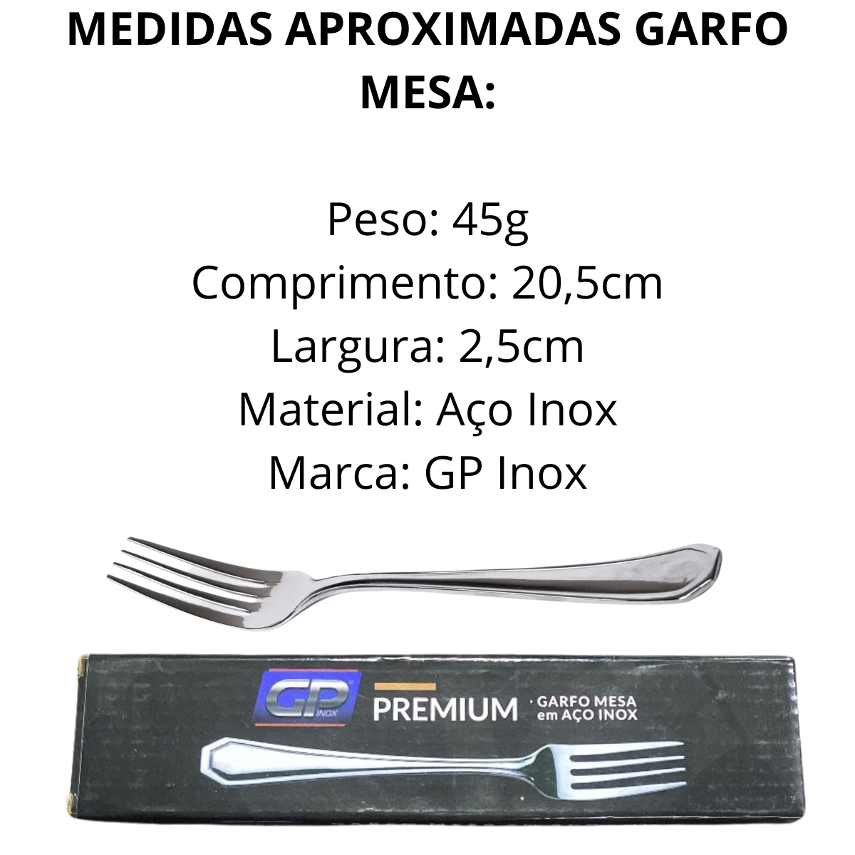 Garfo de Mesa em Aço Inox GP - A Gourmet
