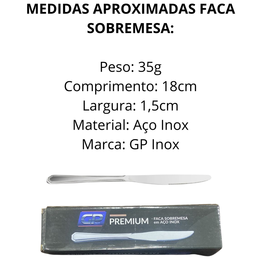 Faca de Sobremesa Premium GP Aço Inox - A Gourmet
