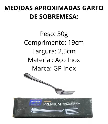 Garfo de Sobremesa em Aço Inox GP - A Gourmet