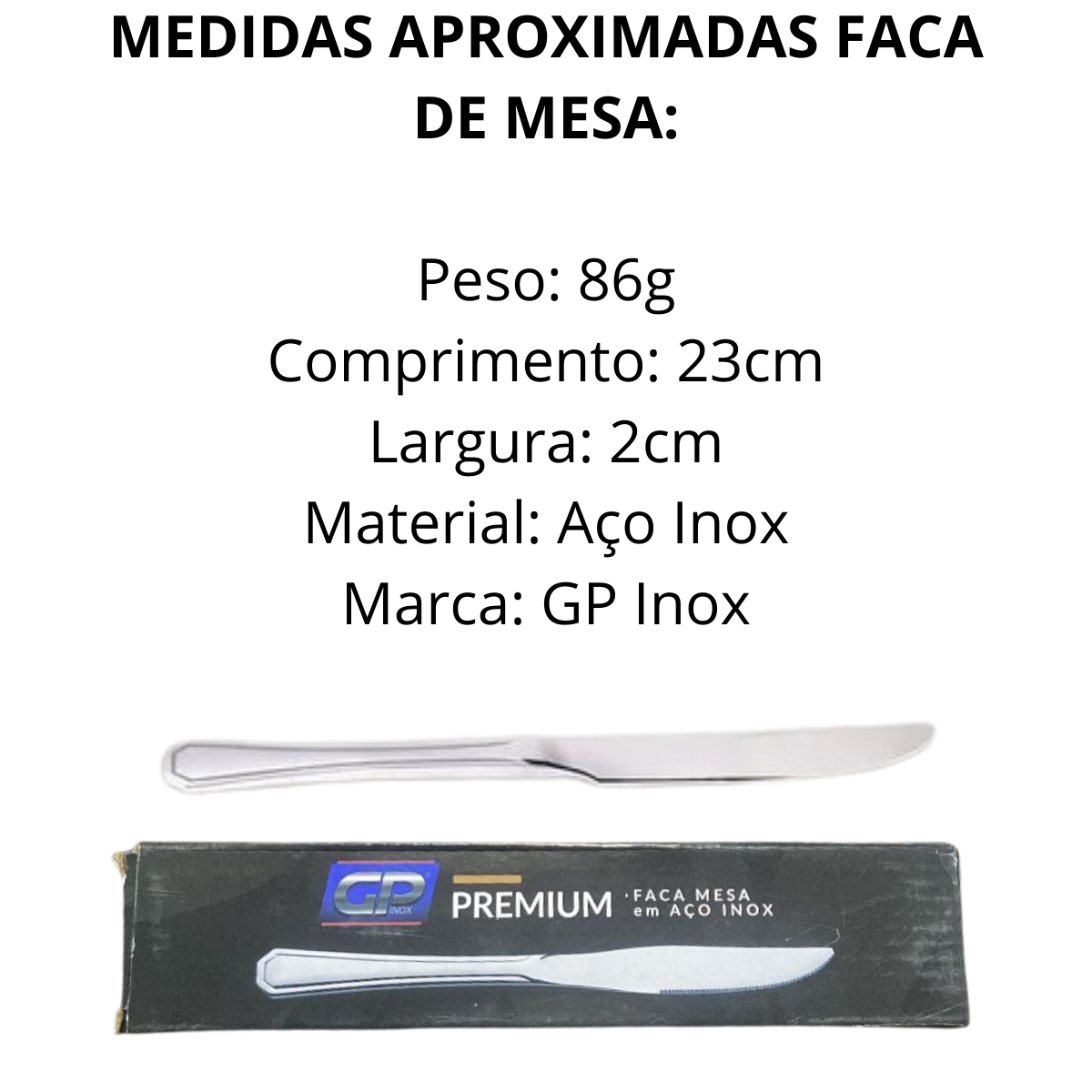 Faca de Mesa GP em Aço inox - A Gourmet
