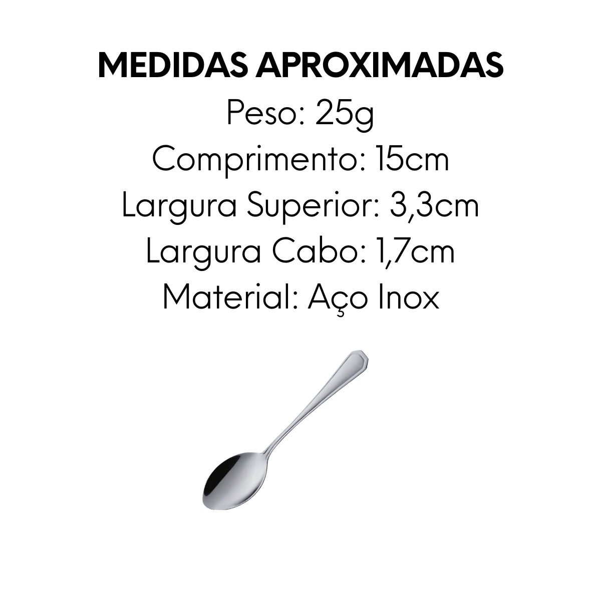 Colher de Chá Premium de Aço Inox - A Gourmet