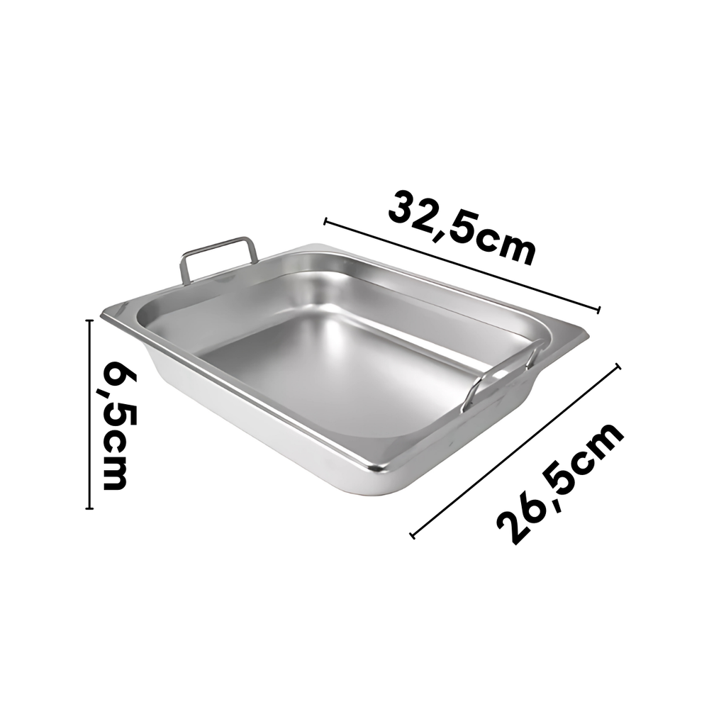 Cuba GN em Aço Inox 65mm Com Alça - A Gourmet