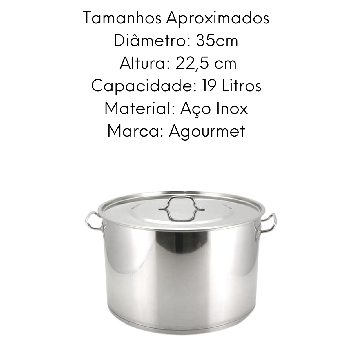 Caçarola de Aço Inox de 19L GP