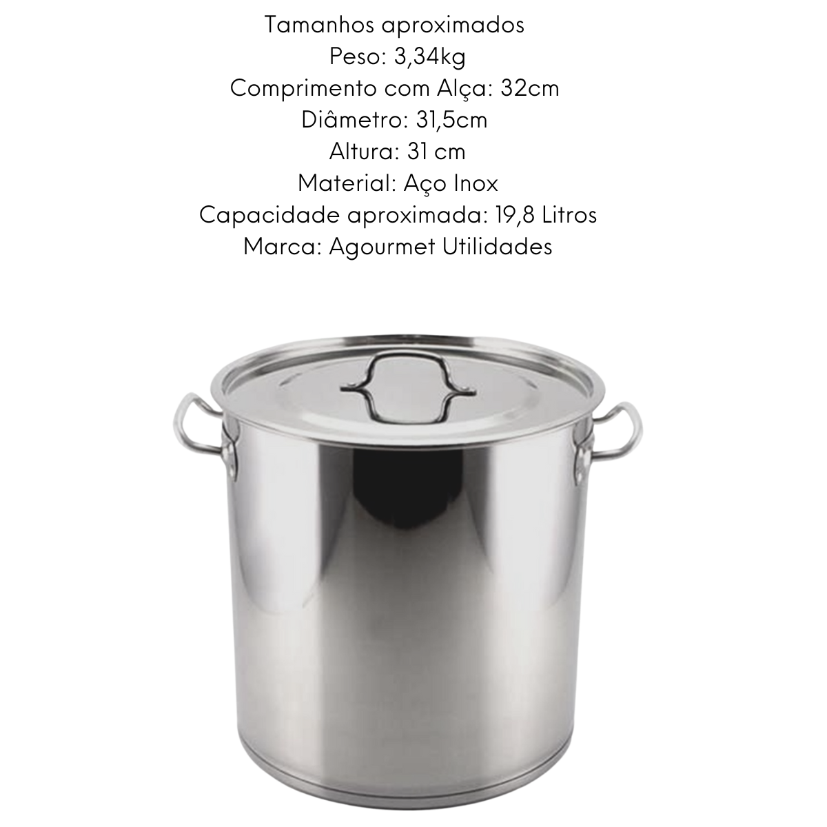 Caldeirão de Aço Inox Fundo Triplo GP