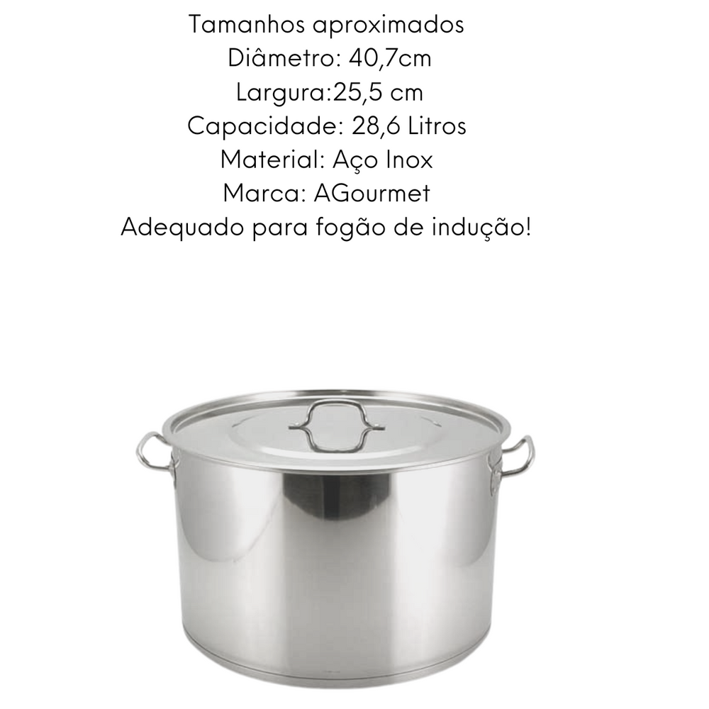 Caçarola de Aço Inox de 28L GP