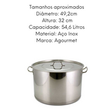 Caçarola de Aço Inox 54L - A Gourmet