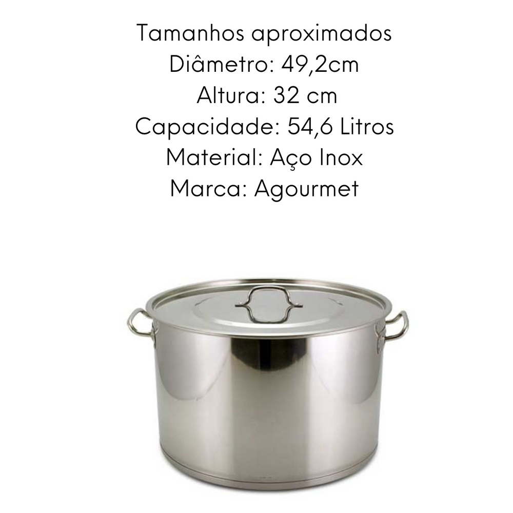 Caçarola de Aço Inox 54L - A Gourmet