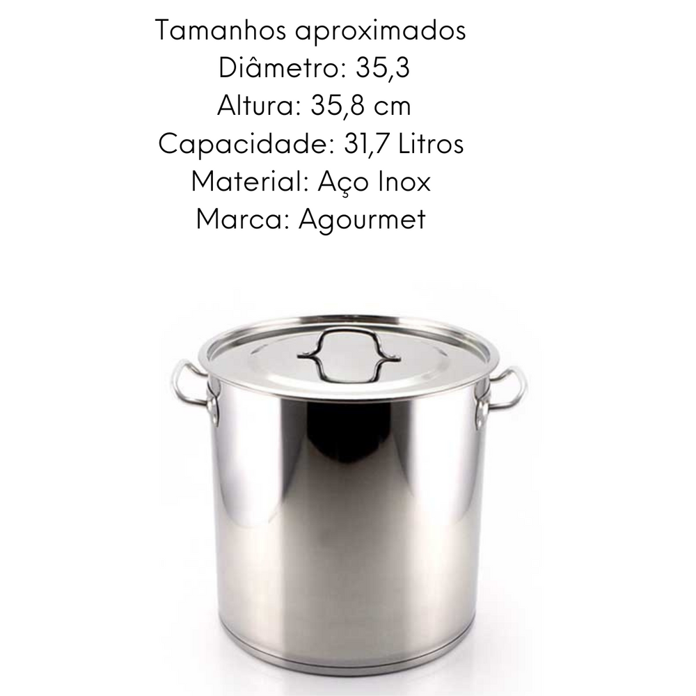 Caldeirão de Aço Inox 31L GP