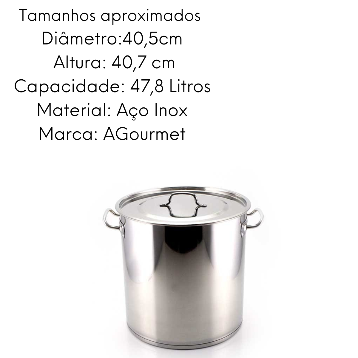 Caldeirão Grande em Aço Inox 47,8L GP