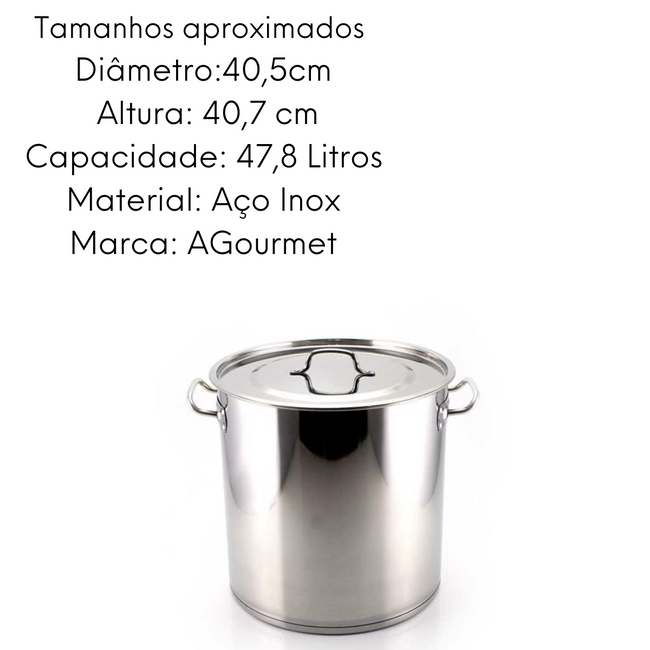 Caldeirão Grande em Aço Inox 47,8L Main Image