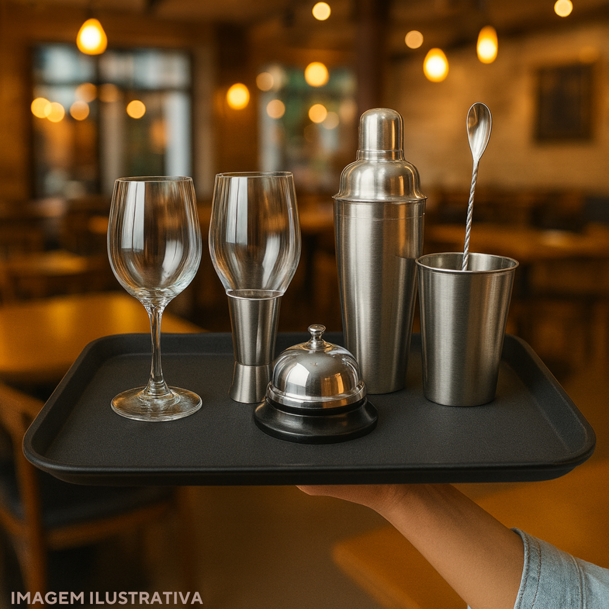 Bandeja Retangular Antiderrapante 45cm