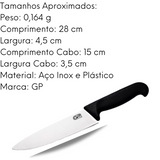 Faca de Cozinha Com Ponta N6 Cabo Preto GP