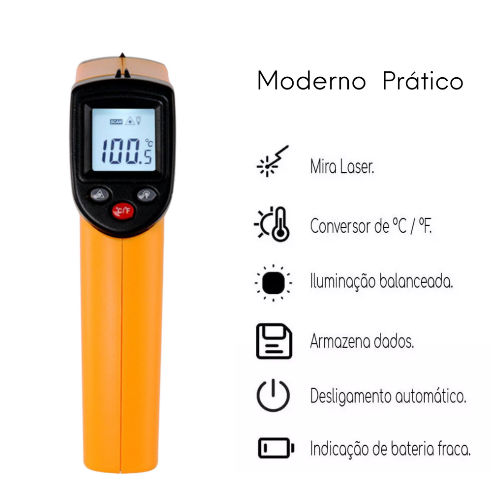 Termómetro Culinário -50º A 380ºC Infravermelho Laser GP