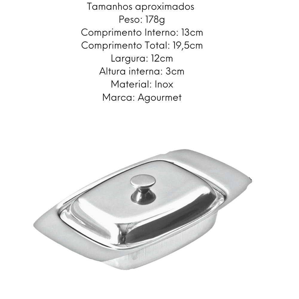 Manteigueira em Aço Inox Com Tampa GP